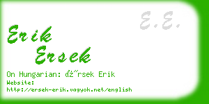 erik ersek business card